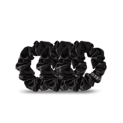 Jet Black Large Silk Scrunchies