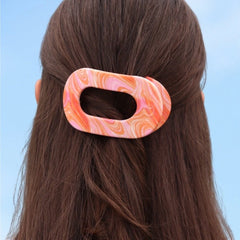 Just Keep Swimming Medium Flat Round Hair Clip