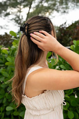 Open Jet Black Small Claw Hair Clip