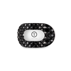 Jet Black Quilted Small Flat Round Hair Clip