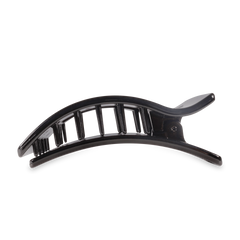 Jet Black Large Flat Rectangle Hair Clip