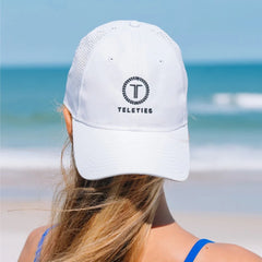 TELETIES Perforated Performance Hat - White