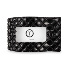 Jet Black Quilted Large Flat Rectangle Hair Clip