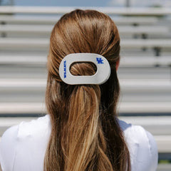 Go Big Blue! Large Flat Round Hair Clip