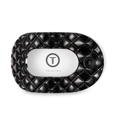 Jet Black Quilted Large Flat Round Hair Clip