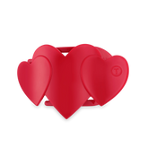 Red Heart to Heart Medium Flat Hair Clip