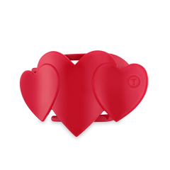 Red Heart to Heart Medium Flat Hair Clip