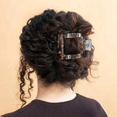 Tortoise Large Flat Square Hair Clip