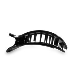 Jet Black Large Flat Round Hair Clip