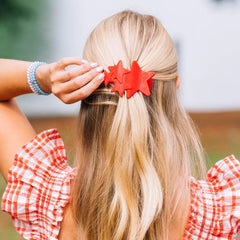 Red Shooting Star Medium Flat Hair Clip