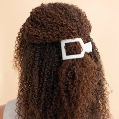 Coconut White Small Flat Square Hair Clip
