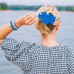 Blue Shooting Star Large Flat Hair Clip