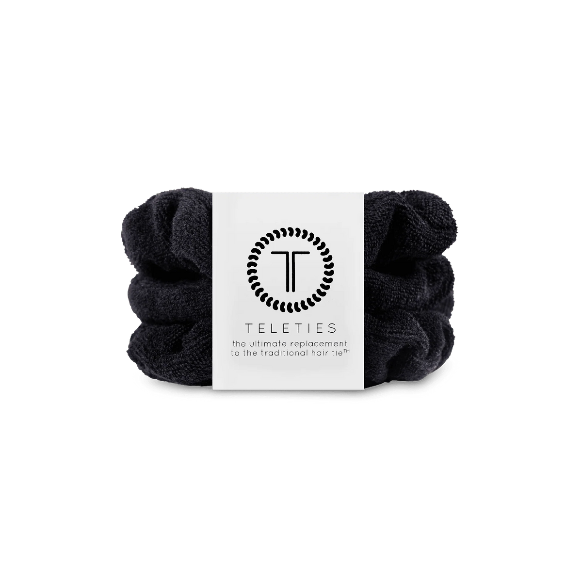 Jet Black Small Towel Scrunchies