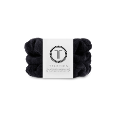 Jet Black Small Towel Scrunchies