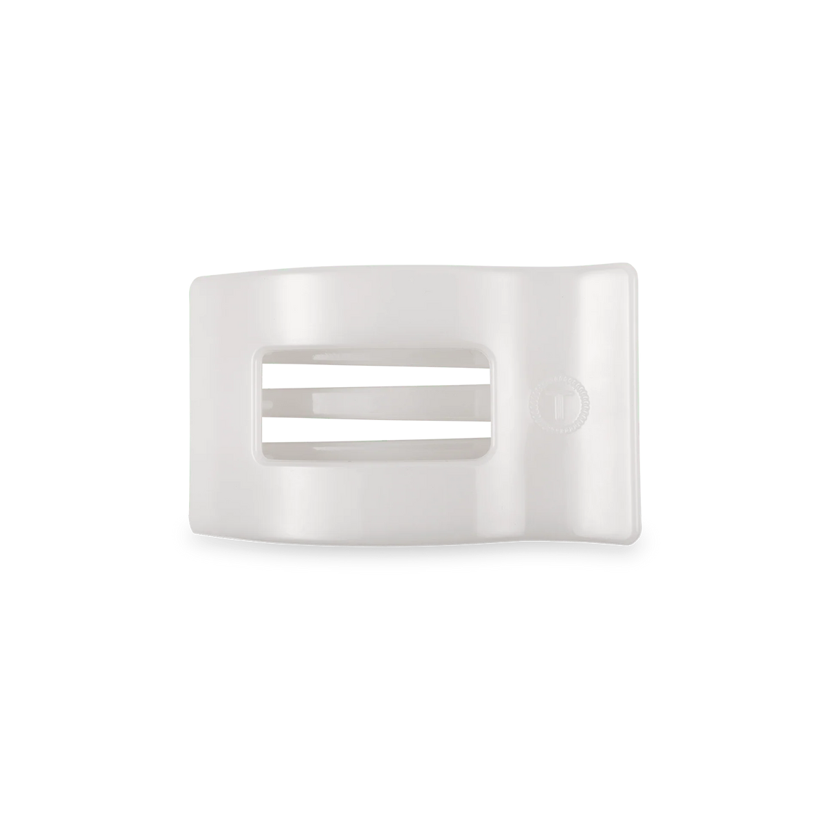 Coconut White Small Flat Rectangle Hair Clip