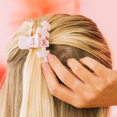 Classic Pink Ribbon Power Small Claw Clip