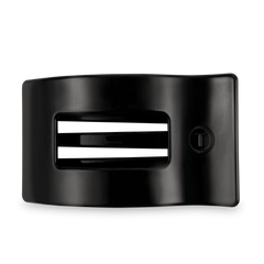 Jet Black Large Flat Rectangle Hair Clip
