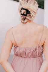 Jet Black Medium Flat Square Hair Clip