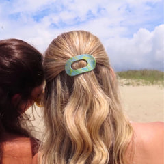 By the Sea Shore Small Flat Round Hair Clip