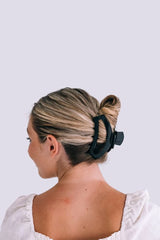 Open Jet Black Large Claw Hair Clip