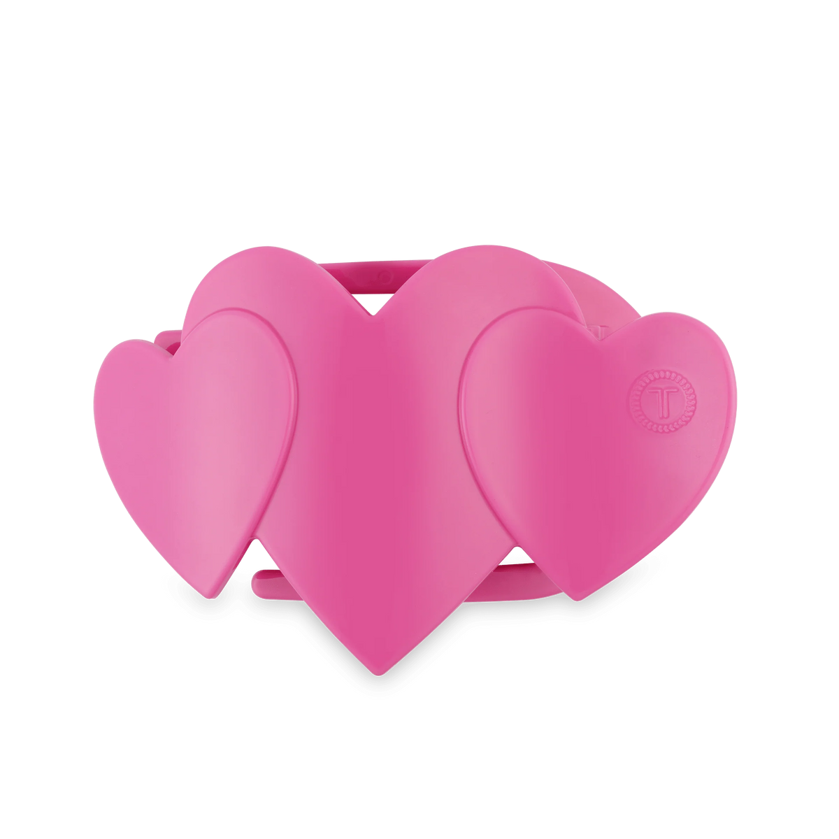 Pink Heart to Heart Medium Flat Hair Clip