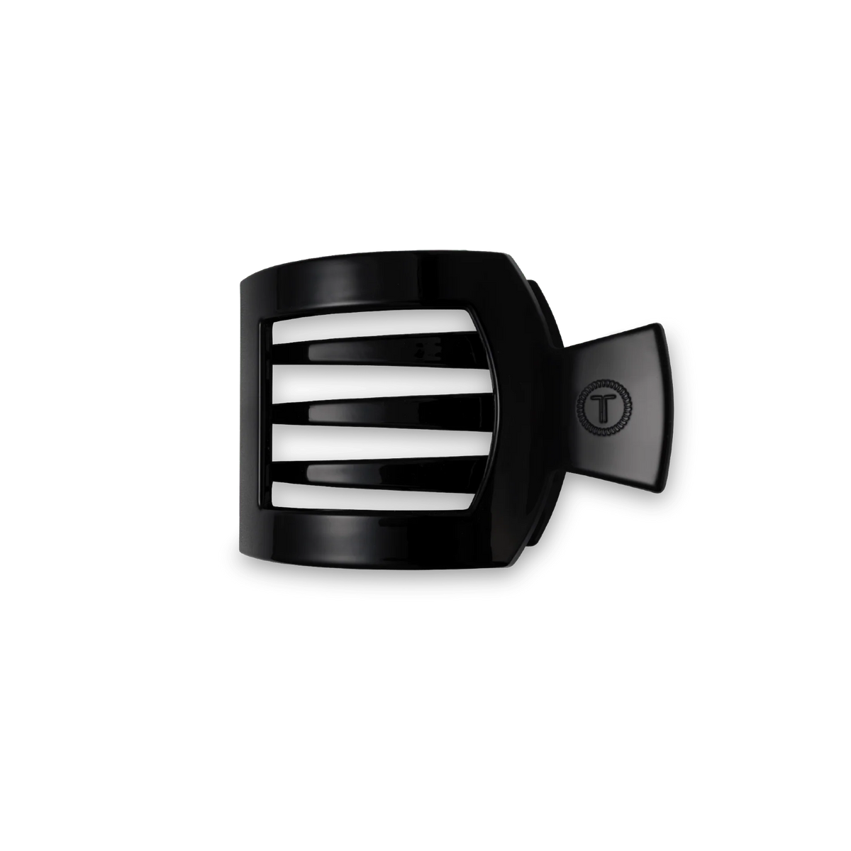 Jet Black Small Flat Square Hair Clip