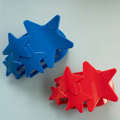 Red Shooting Star Medium Flat Hair Clip