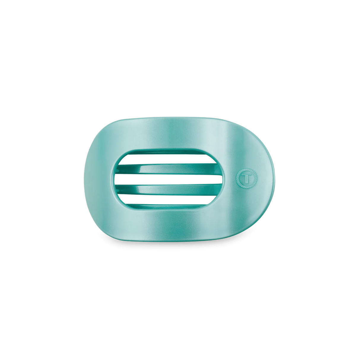 Totally Turquoise Small Flat Round Hair Clip