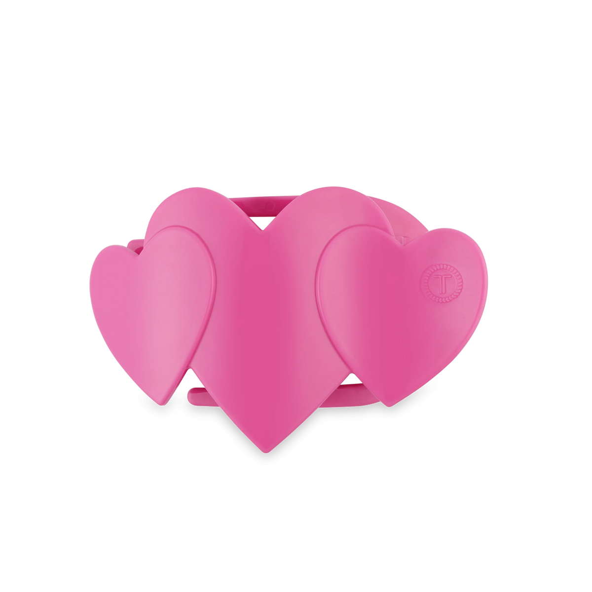 Pink Heart to Heart Small Flat Hair Clip