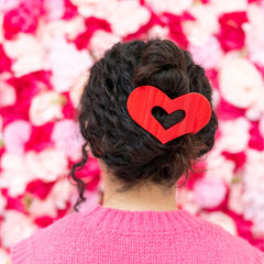 Red Heart Large Flat Hair Clip