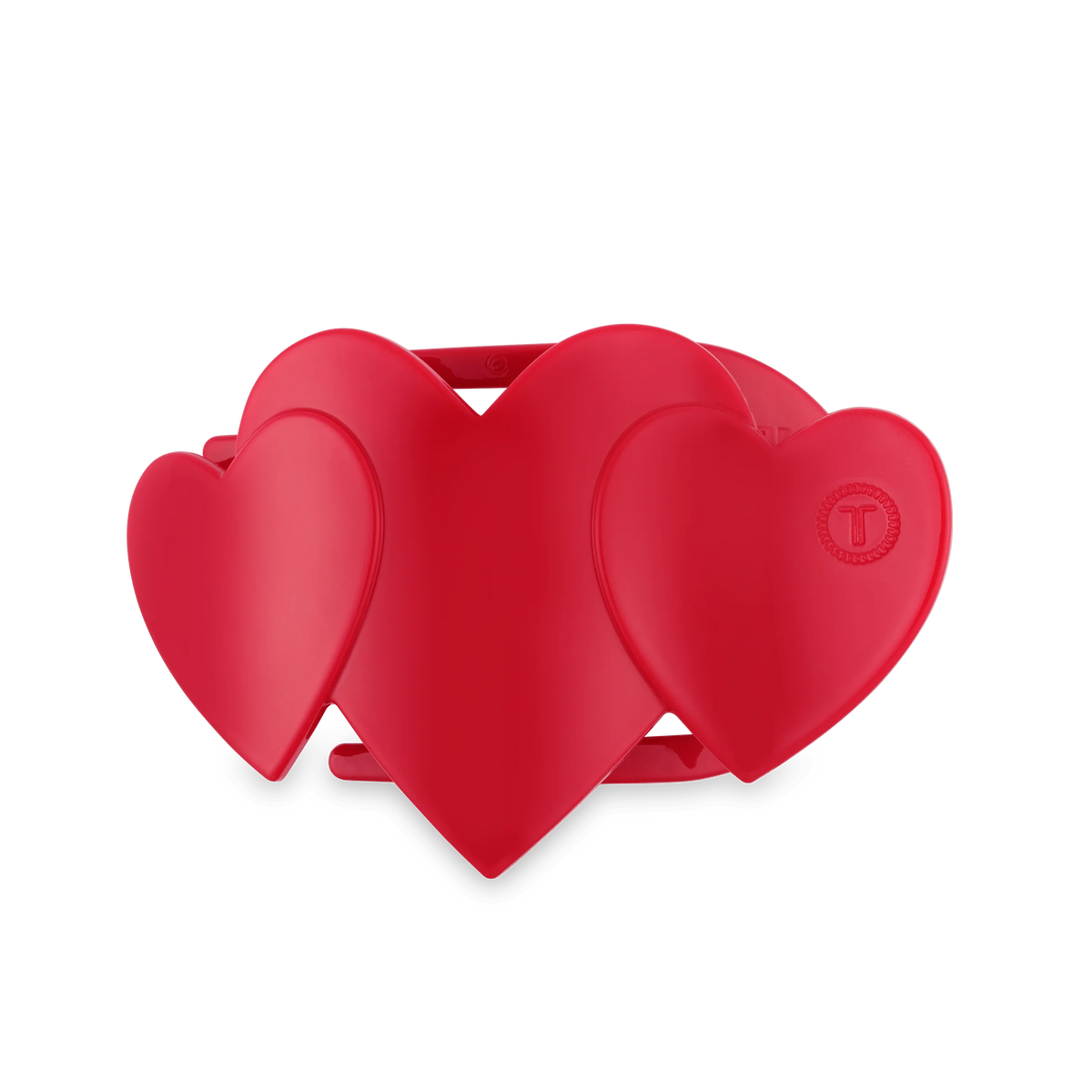 Red Heart to Heart Medium Flat Hair Clip