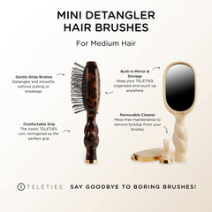Mini Detangler Hair Brush for Medium Hair - Tortoise