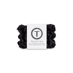 Jet Black Small Silk Scrunchies