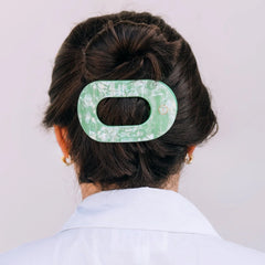 Spring Splash Large Flat Round Hair Clip
