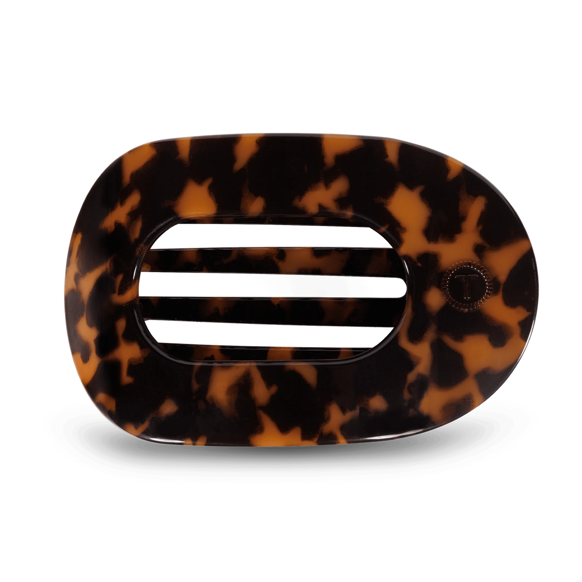 Tortoise Large Flat Round Hair Clip