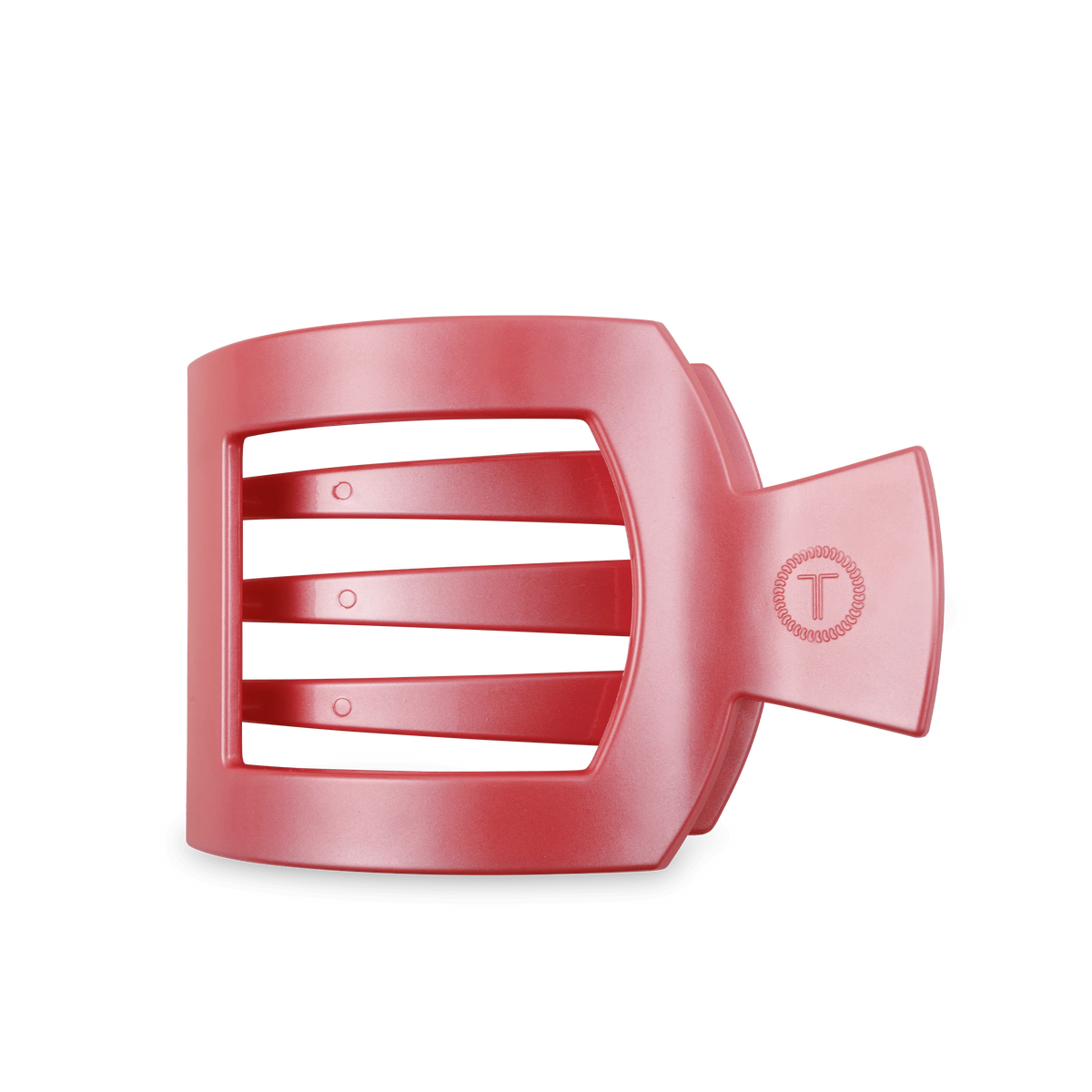 Calming Coral Large Flat Square Hair Clip