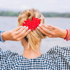 Red Shooting Star Large Flat Hair Clip