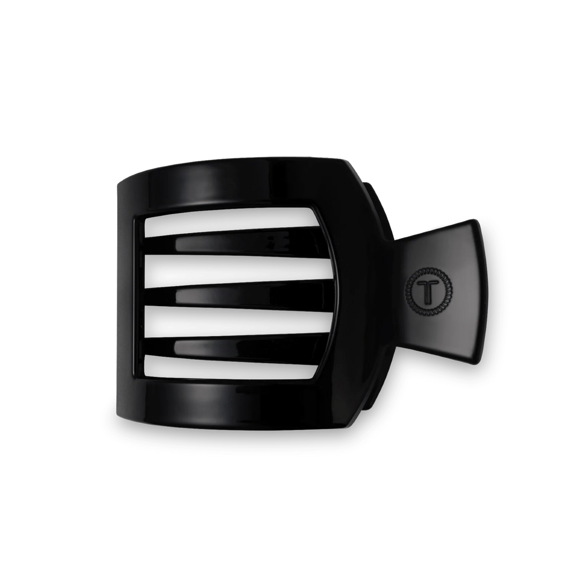 Jet Black Medium Flat Square Hair Clip